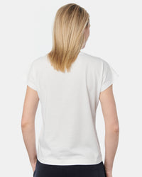 Rückenansicht des Damen T-Shirt Lene in der Farbe white.