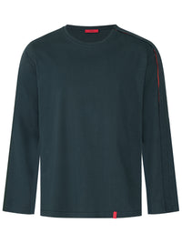 Vorderansicht des Herren Shirts mit Druckknopfleisten bei Oberarmbruch und Fraktur in pine green
