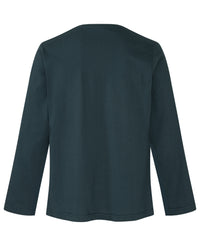 Rückansicht des Herren Reha-Shirts aus Bio-Baumwolle in pine green